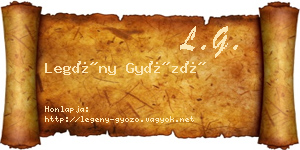 Legény Győző névjegykártya